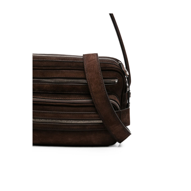 Medium Calfskin Shoulder Bag - Chocolate Brown