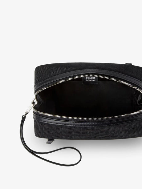 Fendi FF Zucca jacquard fabric clutch bag - Nero