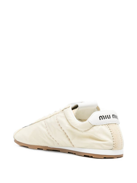 Ecru Silk Finish Sneakers