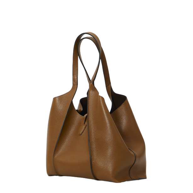 T Timeless Small Leather Tote Bags - Brown