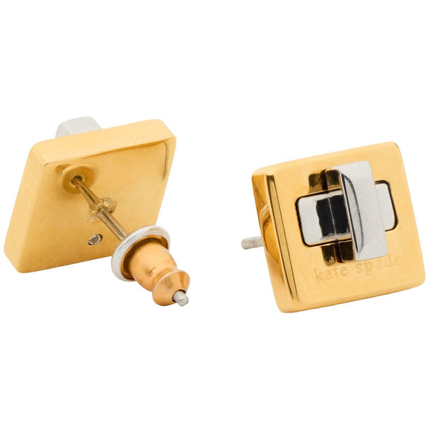 Kate Spade Phoebe Turnlock Studs Earrings - Gold/ Silver KL498