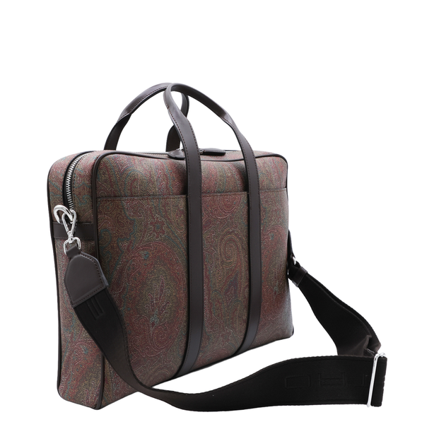 Arnica Paisley Jacquard Document Bags - Brown/Black