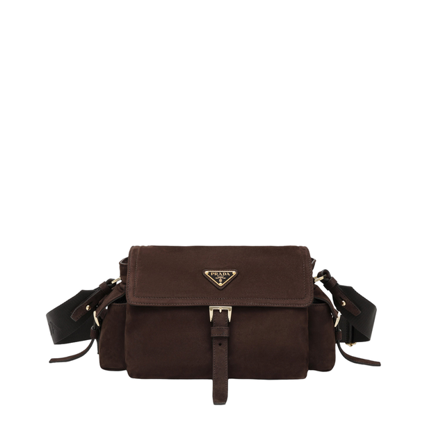 Explore Medium Suede Shoulder Bag - Moro