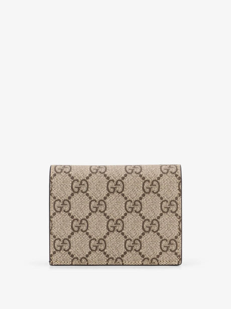 Gucci Mini leather wallet and GG Supreme fabric - Blackbeigeebony