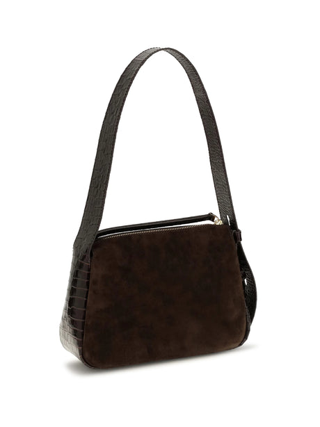 Tory Burch Small Romy suede Shoulder Bag - Dark Cocoa