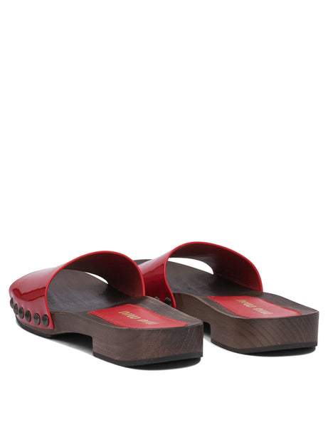 Miu Miu Patent leather clogs 30mm - Red