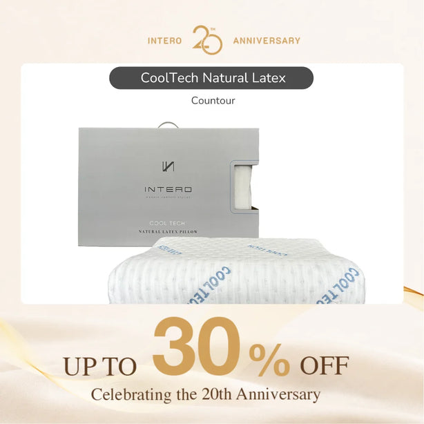 Intero Cooltech Latex Contour Pillow I Cooling Latex I Ergonomic Neck & Spine Support