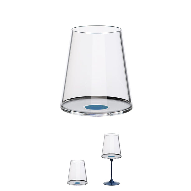 SplitGlass - Tumbler | Red wine cup - Blue - set of 2 glasses