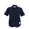 Ss Round Collar Rib Cuff Button Down Shirt In Cotton Milano