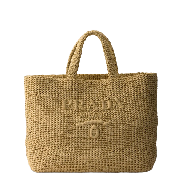 Crochet Raffia Tote Bags - Tan