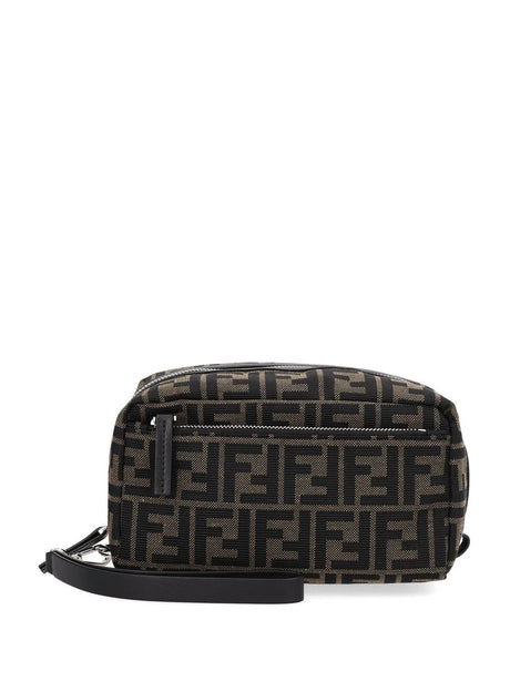 Fendi Small Beauty Case With Double Zipper - Black