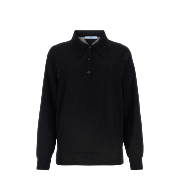 Black Cashmere Polo Shirt