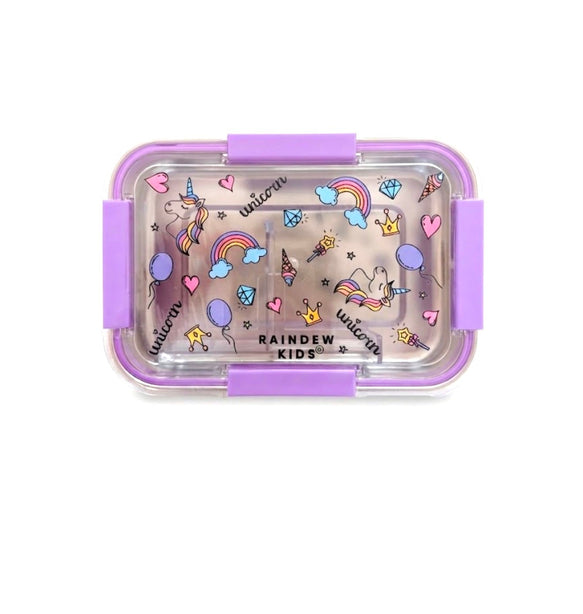 Raindew Kids Unicorn Lunch Box   Removable Divider for Versatile Meal Options and Easy Washing.  High-Quality Food-grade Stainless Steel – Safe, Rust-free, BPA-free and Textured Base-anti slip