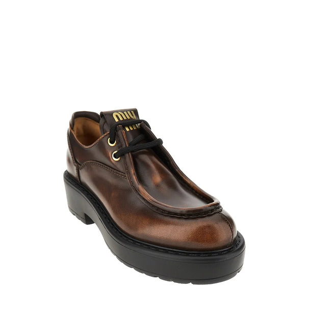 MIU MIU Fumé leather laced shoes