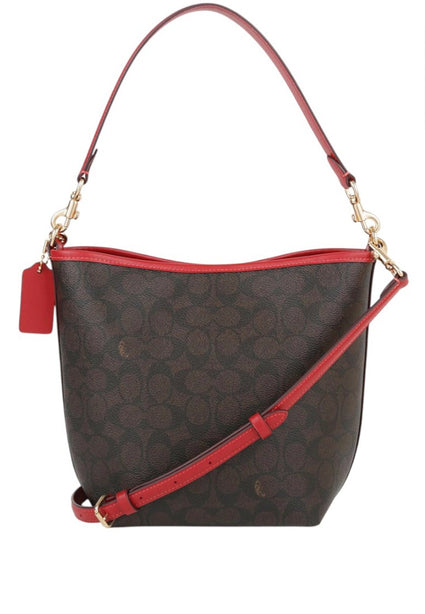 Coach City Bucket Bag In Signature Canvas - Walnut/Red
