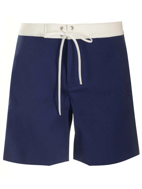 Miu Miu Blue Satin Bermuda Shorts