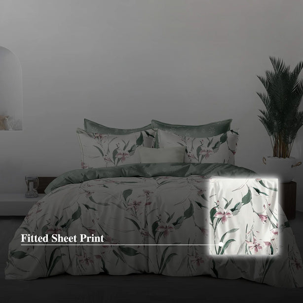 Hillcrest I 988TC ComfyLux I Printed Bedding Collection I Fitted Sheet Set I Summer Blanket
