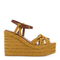 Mustard Raffia Wedge Espadrilles