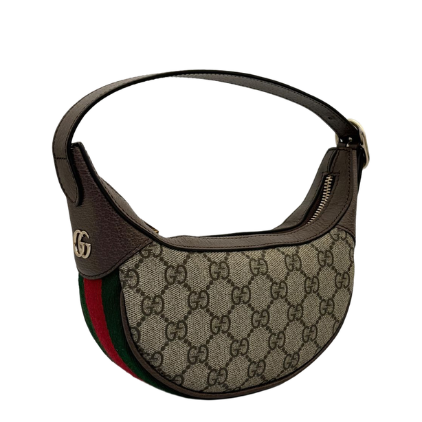 Ophidia Small GG Monogram Coated Fabric Shoulder Bag - Beige/Brown