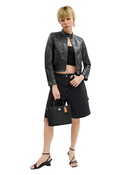 Coach Willow Tote 24 In Denim - Black