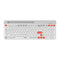 Cliptec RZK531 Dual Mode Rechargeable Wireless Multimedia Silent Keyboard With Phone Slot  - White