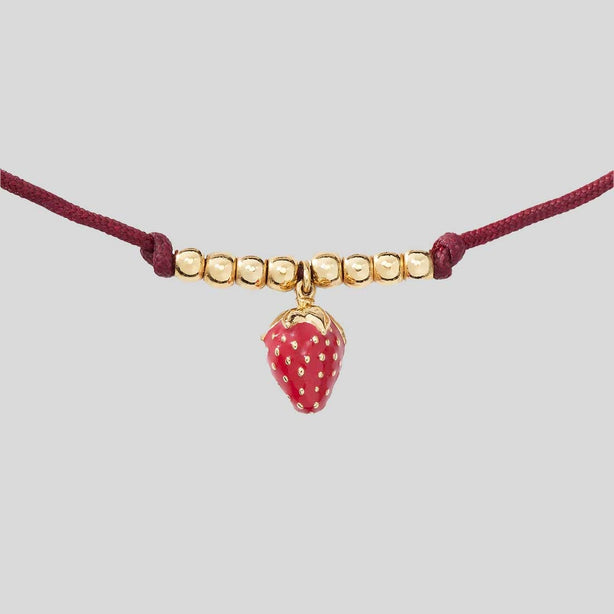 KATE SPADE Summer Daze Strawberry Cord Bracelet Red RS-KO871