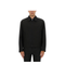 Cotton Twill Jacket with Web Detail in Black