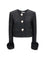 Self-Portrait Metallic bouclé Jacket with faux fur cuffs - Black