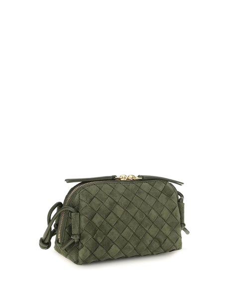 Bottega Veneta Mini Loop Shoulder Bag - Green Tweed-Gold