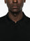 Black Knitted Quarter Zip Polo Sweater