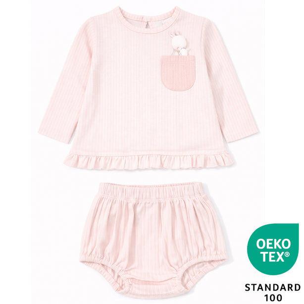 Teeny Tiny 2 Piece Set For Girl - Pink (Rabbit)
