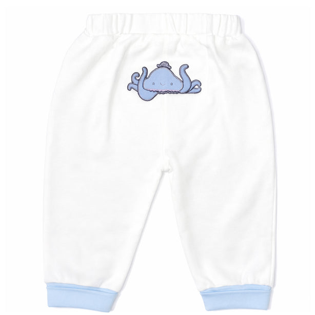 Teeny Tiny 2 Piece Set For Boy - White Blue (Sea Animal)