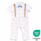 Teeny Tiny Sleepsuit  For Boy – Short Sleeve White (Car Design)