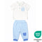 Teeny Tiny 2 Piece Set For Boy - White + Blue