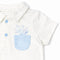 Teeny Tiny 2 Piece Set For Boy - White + Blue
