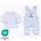 Teeny Tiny 2 Piece Dungaree Set - Blue (Bear Stripe)