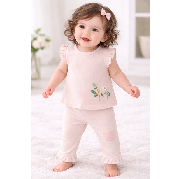Teeny Tiny 2 Piece Set For Girl - Pink