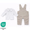 Teeny Tiny Dungaree 2 Piece Set For Boy - Grey Brown (Elephant Design)
