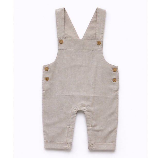 Teeny Tiny Dungaree 2 Piece Set For Boy - Grey Brown (Elephant Design)