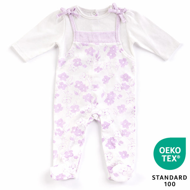 Teeny Tiny Soft and Cozy Sleepsuit For Girl - Purple (Flower Design)