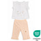 Teeny Tiny 2 Piece Set For Girl - White + Orange