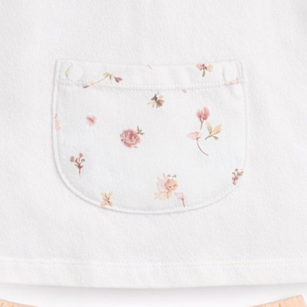 Teeny Tiny 2 Piece Set For Girl - White + Orange