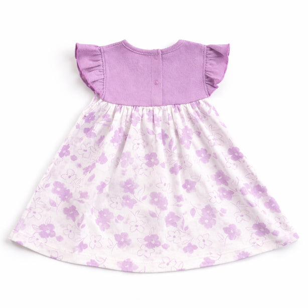 Teeny Tiny Dress For Girl - Purple (Flower Design)