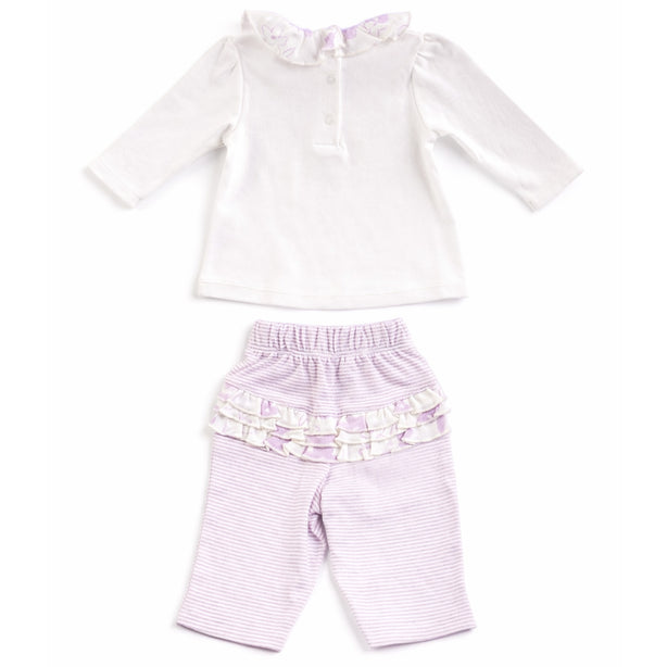 Teeny Tiny 2 Piece Set For Girl - Purple (Flower Design)