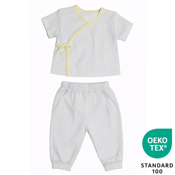 Teeny Tiny 2 Piece Set - Grey Yellow (Stripe) (Unisex)