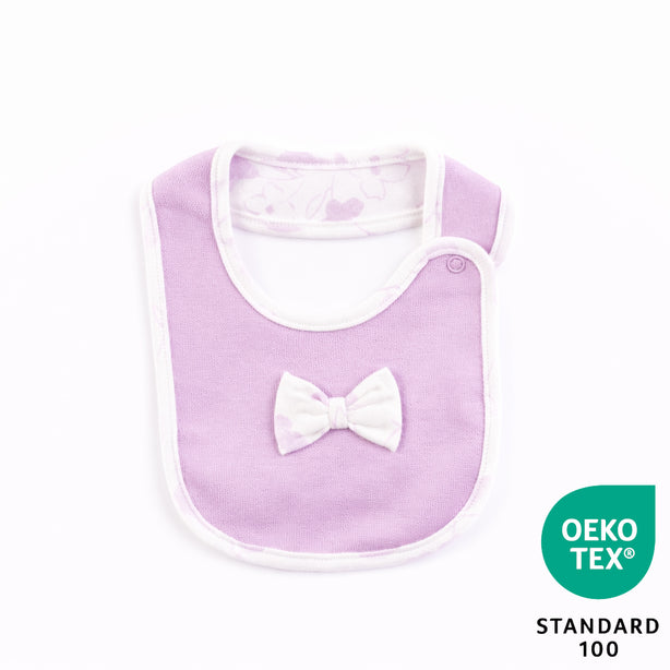 Teeny Tiny Baby Bib - Purple (Flower Design)