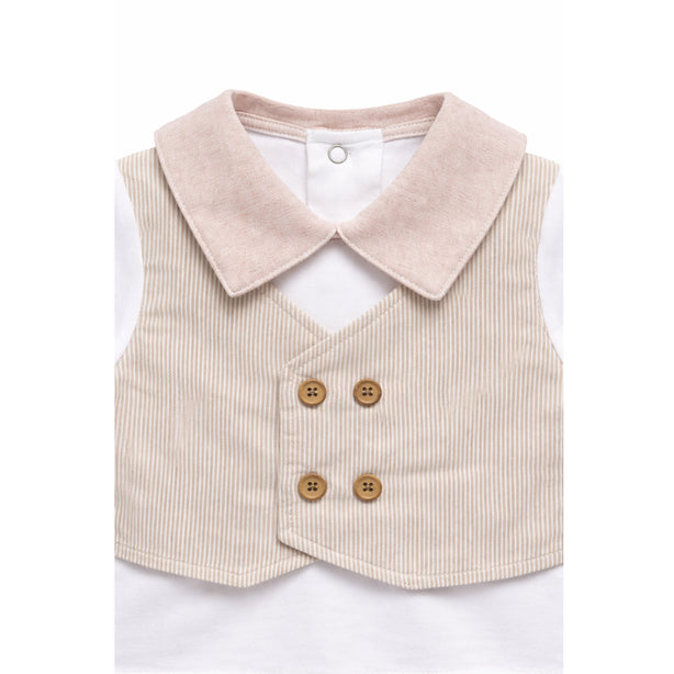 Teeny Tiny 2 Pieces Set For Boy - Grey Brown