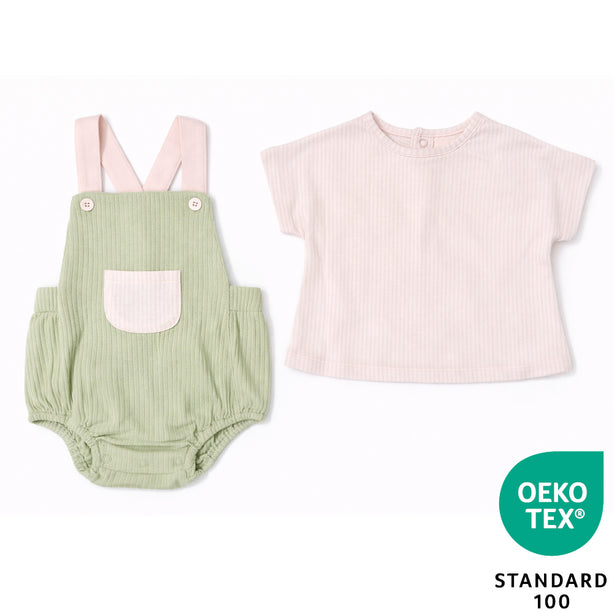 Teeny Tiny 2 Piece Set For Girl - Pink + Green