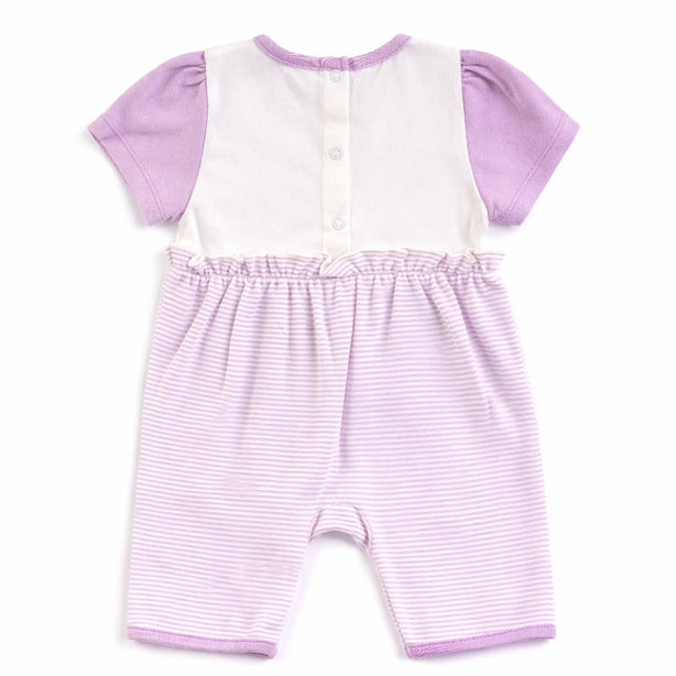 Teeny Tiny Romper For Girl - Purple (Flower Design)