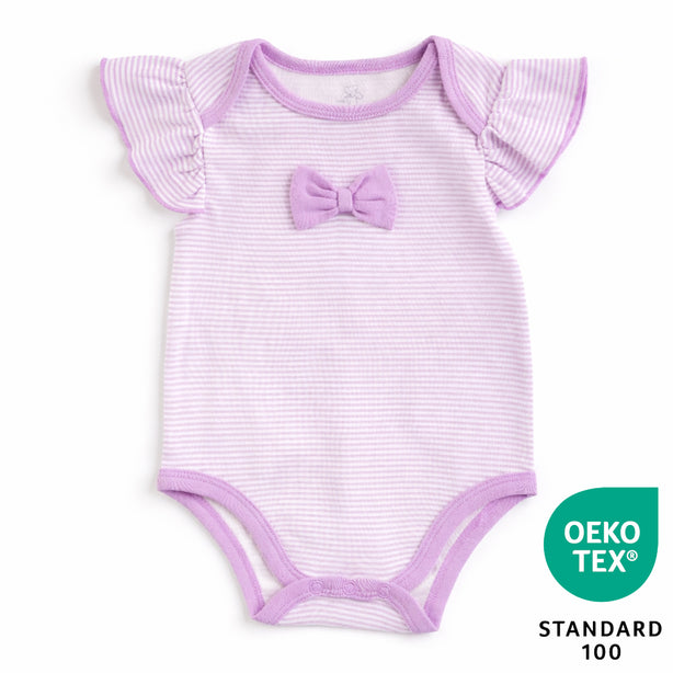 Teeny Tiny Bodysuit For Girl - Purple (Flower Design)